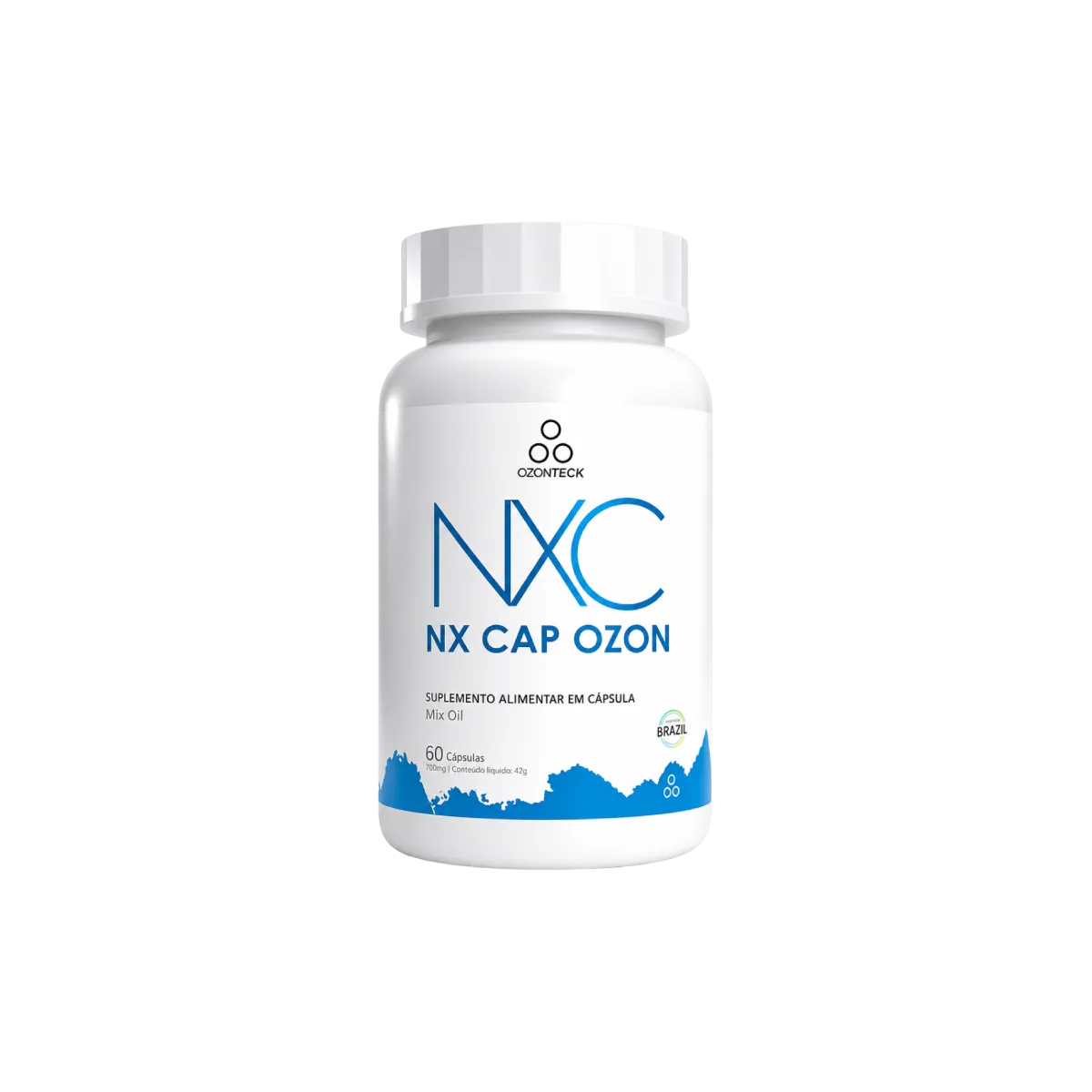 NX Cap Ozonteck produto com 1 frasco e 60 cápsulas