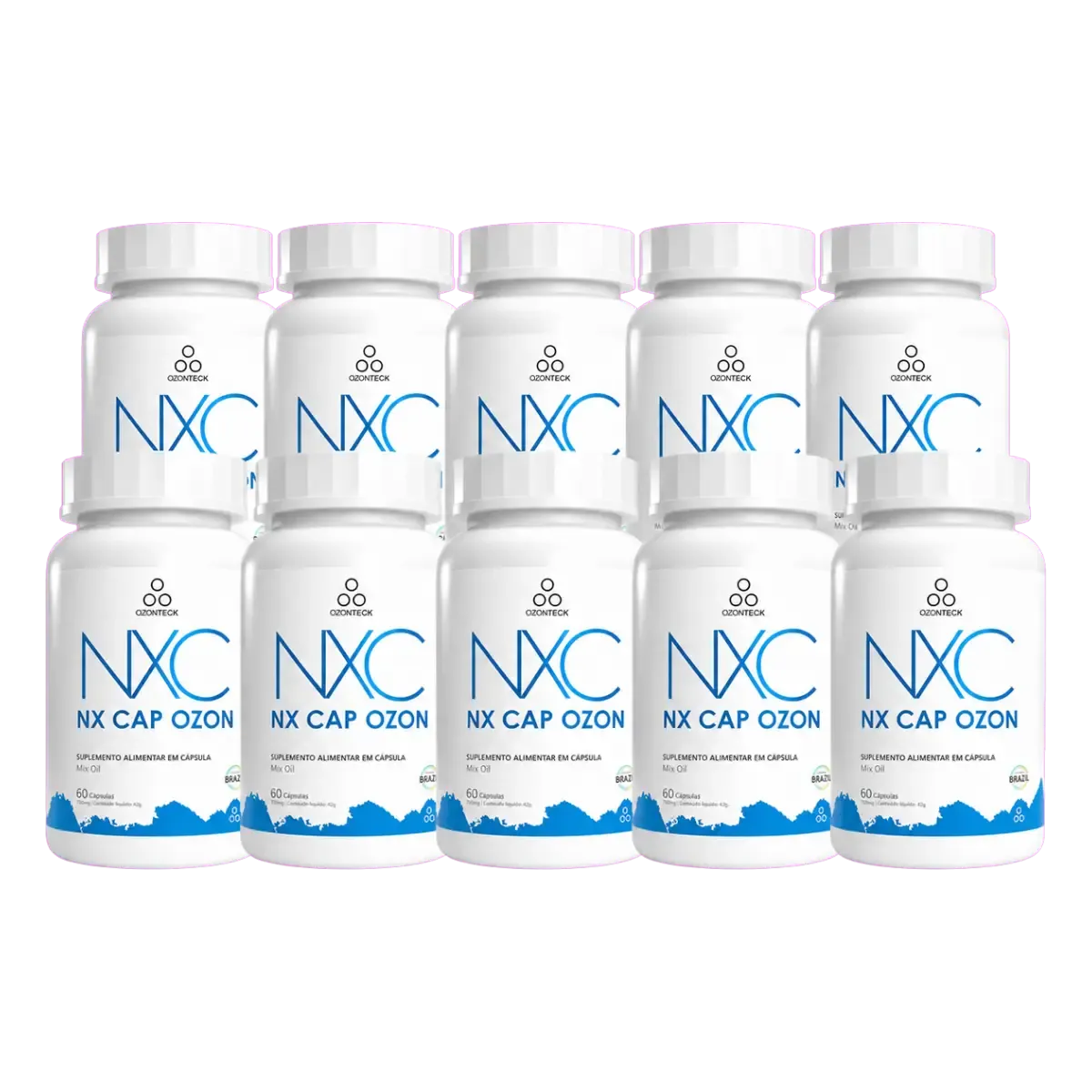 NX Cap Ozonteck kit com 10 frascos e 600 cápsulas