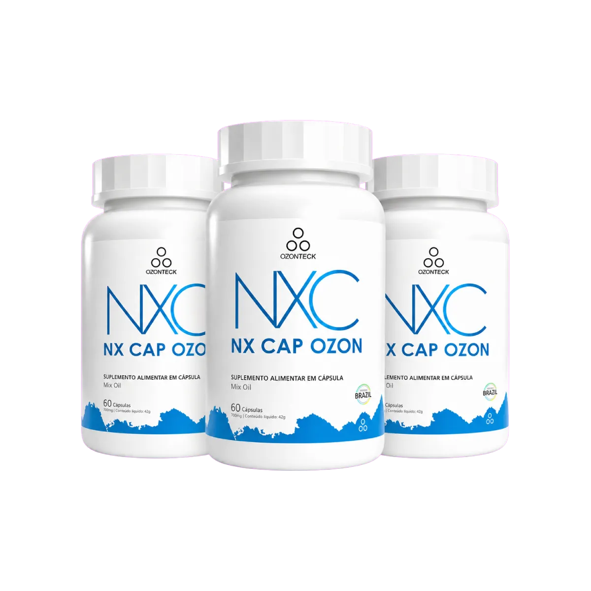NX Cap Ozonteck kit com 3 frascos e 180 cápsulas