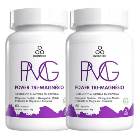 Kit com 2 Power Tri Magnésio Ozonizado 60 Cápsulas