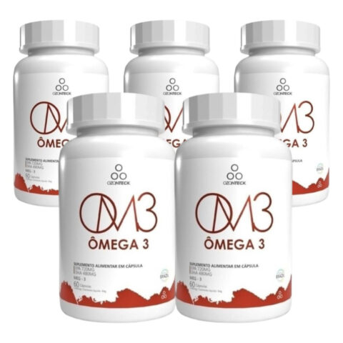 Kit com 5 Ômega 3 Ozonizado Premium 60 Cápsulas